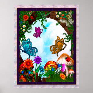 Poster Spring Gardens Whimsical Imaginaire Art