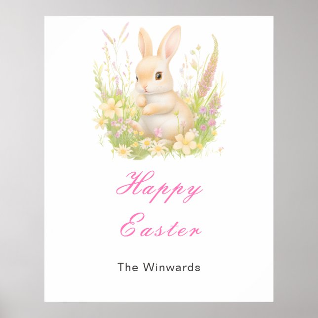 Poster Spring Rabbit Easter Brunch (Devant)