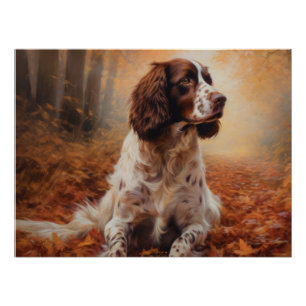 Poster Springer Spaniel à l'automne Feuilles automne Insp