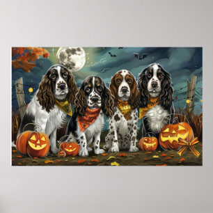 Poster Springer Spaniel Halloween Éffrayant