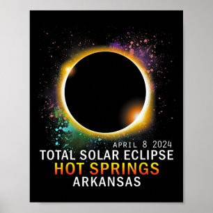 Poster Springs Arkansas Total Éclipse Solaire 8 avril 202