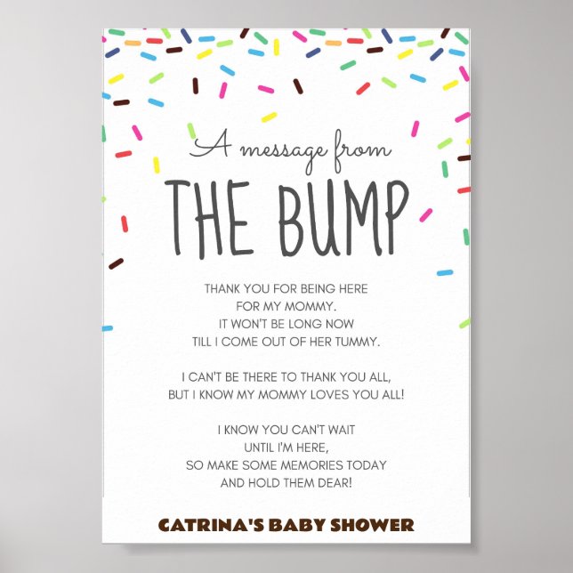 Poster Sprinkings Baby shower Party Signal (Devant)