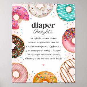 Poster Sprinted Donuts Baby shower Diaper Pensées Signe