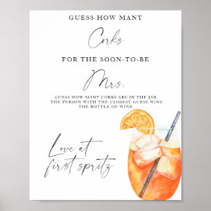 Poster Spritz Enterrement de Vie de Jeune Fille Devinez C