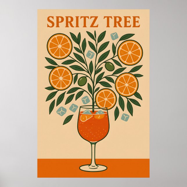 Poster Spritz Tree - Art Cocktail Imprimer (Devant)