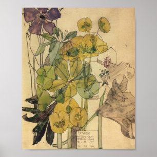 Poster Spurge avec les fleurs de Yham Charles Rennie Mack