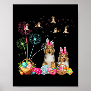 Poster Squad Easter Couple Bunny Shelts Dandelions Chasse