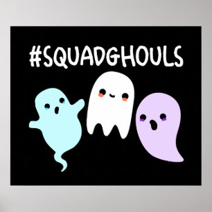 Poster Squad Ghouls Drôle Halloween Fantôme Pun Dark BG