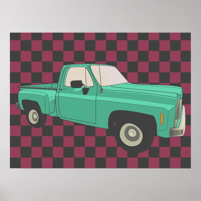 Poster Squarebody, GMC, Chevy C10, pick up truck, stepsid (Devant)
