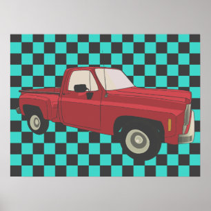 Poster Squarebody, GMC, Chevy C10, pick up truck, stepsid