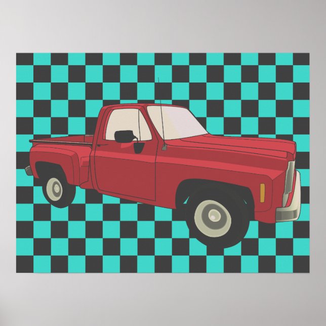 Poster Squarebody, GMC, Chevy C10, pick up truck, stepsid (Devant)