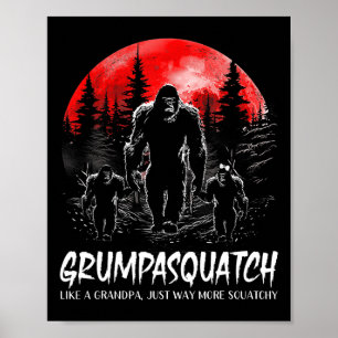 Poster Squatch Funny Bigfoot Papa Sasquatch Yeti Pères D