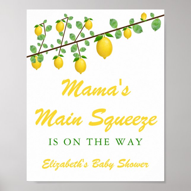 Poster Squeeze Lemon principal Baby shower neutre pour le (Devant)