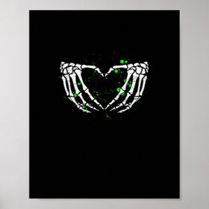 Poster Squelette Coeur de la main Costume Halloween