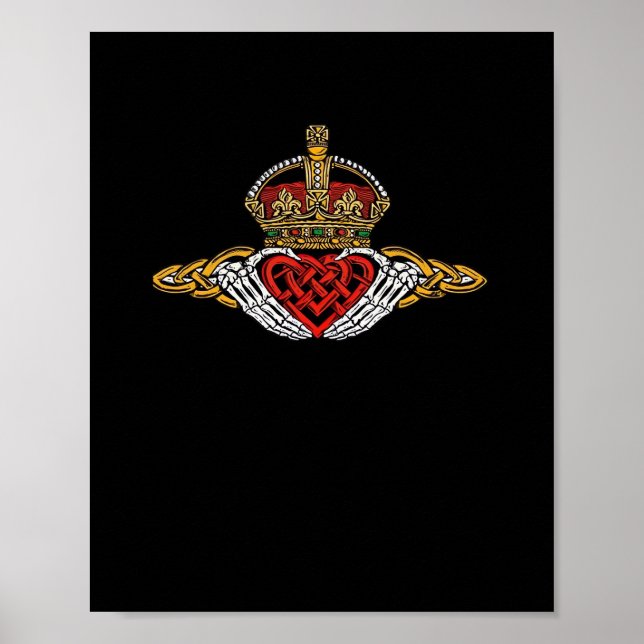 Poster Squelette Couleur Claddagh (Devant)