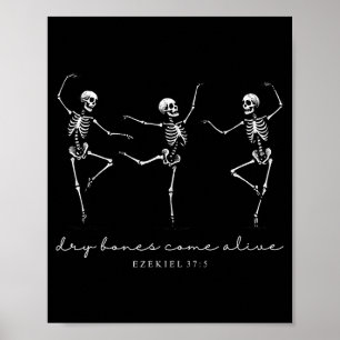 Poster Squelette dansant Os secs reprennent vie Ha chréti