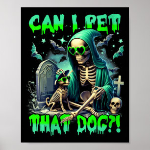 Poster Squelette de chien drôle pour femmes amateur de ch