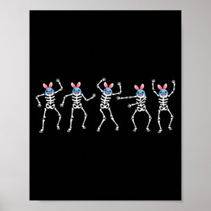 Poster Squelette de danse de chemise Défi de danse dauphi