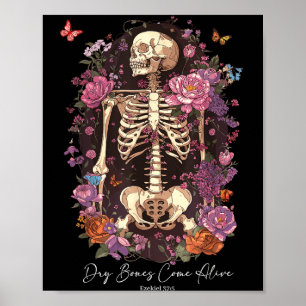 Poster Squelette de fleur Os secs Revivent, Enchantement