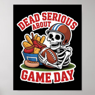 Poster Squelette De Football Grave Avec Snacks Pour H
