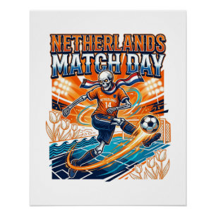 Poster Squelette de la journée de match des Pays-Bas Stri
