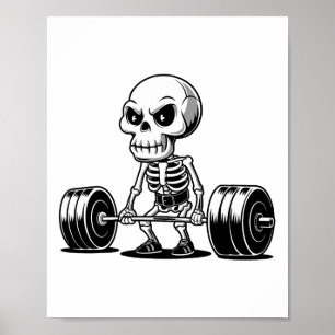 Poster Squelette de l'entraînement Deadlifter Funny Gym L