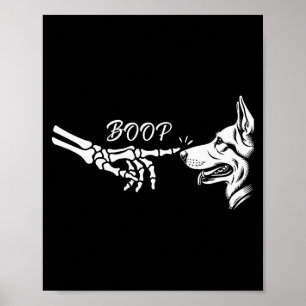 Poster Squelette de main de Berger Allemand Boop Hallowee