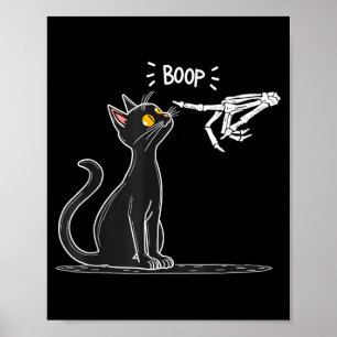 Poster Squelette de main de chat noir Boop Halloween