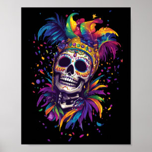 Poster Squelette de Mardi Gras