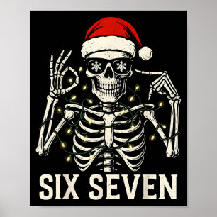 Poster Squelette de mème de Noël 67 avec chapeau de Père 