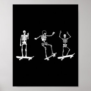 Poster Squelette de skateboard Fan de skate Skateboard Sk