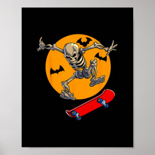 Poster Squelette de skateboard hommes garçons skater plan