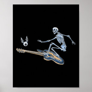 Poster Squelette de surf Cadeau de la fête d'Halloween po