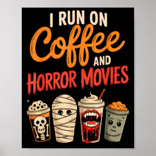 Poster Squelette de vampire fonctionnant au café et aux f