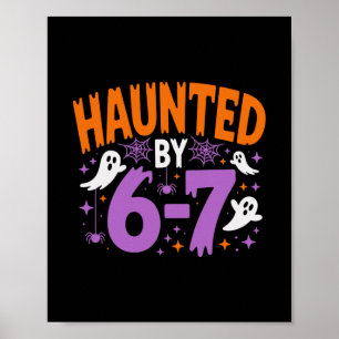 Poster Squelette d'Halloween ensorcelé Numéro Six Sept Ha