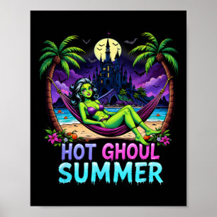 Poster Squelette Drôle De Crème Glacée Chaud Ghoul Été Ét