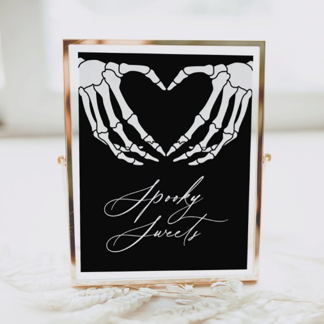 Poster Squelette Halloween Baby shower Sucres Éffrayants  (Créateur téléchargé)