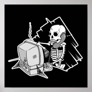 Poster squelette indéfiniment en attente support techniqu