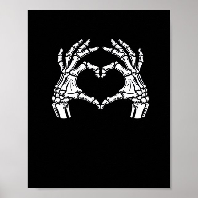 Poster Squelette Mains du coeur Signal Costume d'Hallowee (Devant)