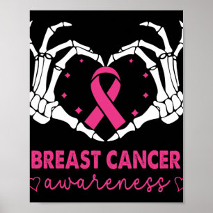 Poster Squelette Mains signe du coeur Halloween Cancer du