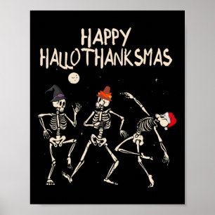Poster Squelette Noël Halloween Thanksgiving Amusement