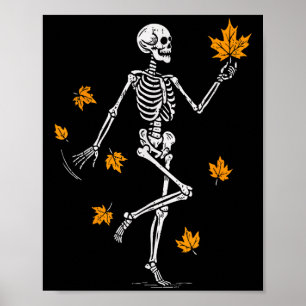 Poster Squelette Soky Danse Automne Halloween Action de g