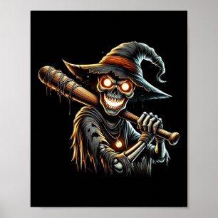 Poster Squelette Sorcière Vendre Joueur Halloween Costume