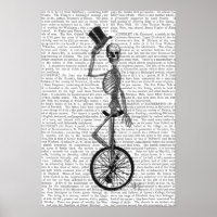 Squelette sur monocycle
