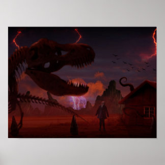 Poster Squelette T-rex dans les étrangers Les choses insp