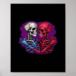 Poster Squelette traditionnel américain tenant main tatou