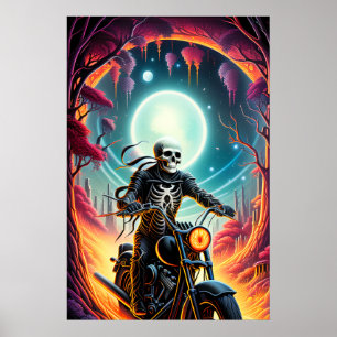 Poster Squelette Traverser la grotte des feux