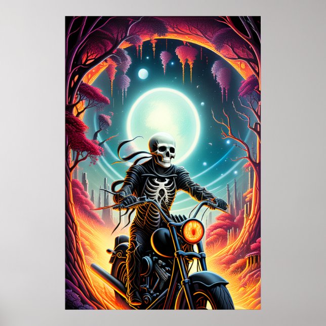 Poster Squelette Traverser la grotte des feux (Devant)