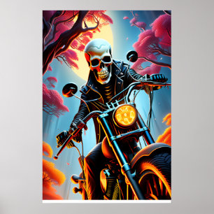 Poster Squelette Traverser la grotte des feux