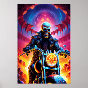 Poster Squelette Traverser la grotte des feux
